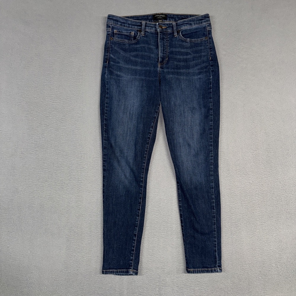 Banana Republic Jeans Womens 10 Blue Curvy Skinny Stretch Distressed Denim